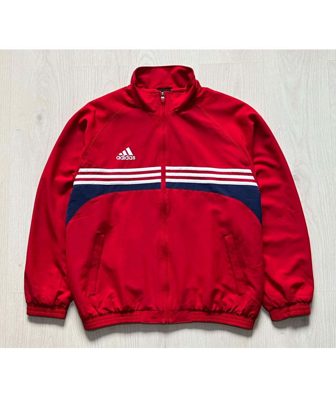 ADIDAS Красная нейлоновая спортивная куртка, фото 5