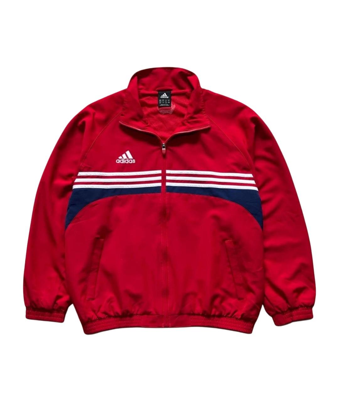 ADIDAS Красная нейлоновая спортивная куртка, фото 1