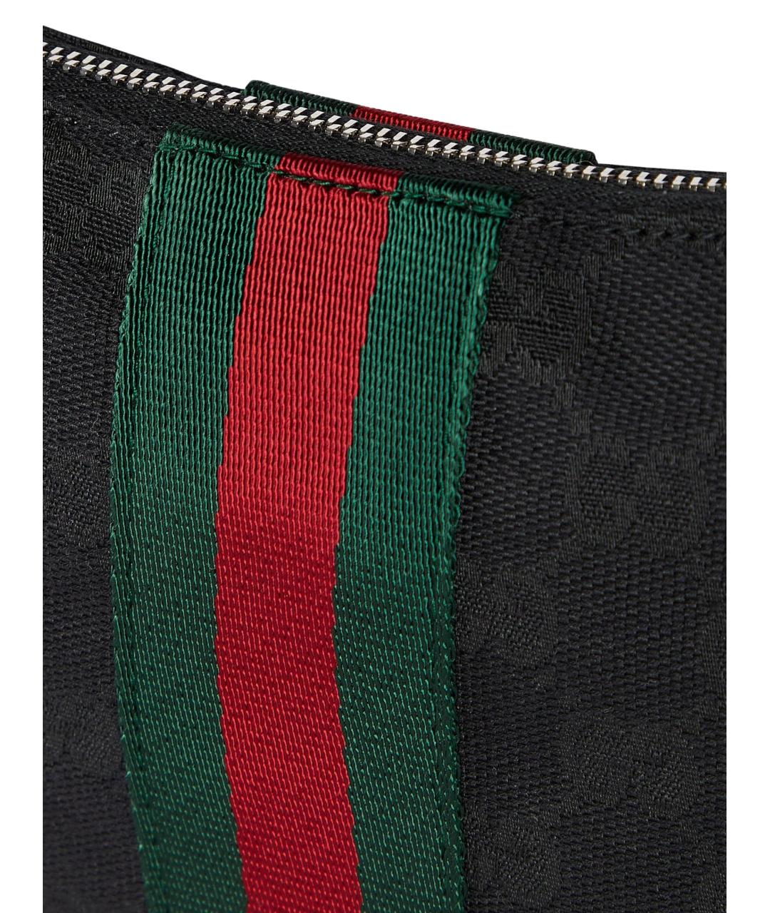 GUCCI Черная жаккардовая сумка на плечо, фото 3