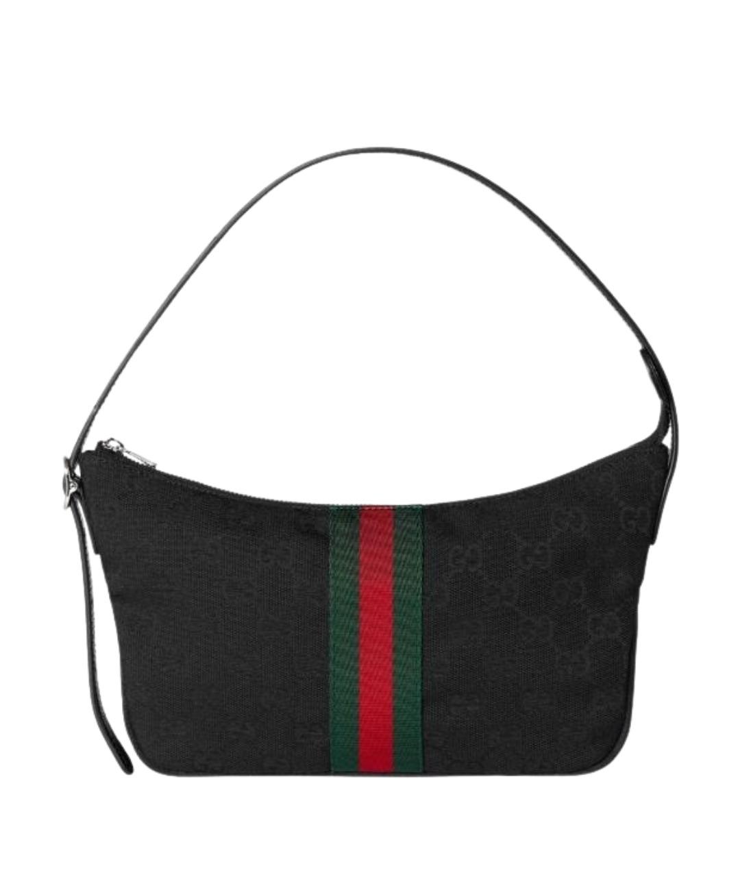 GUCCI Черная жаккардовая сумка на плечо, фото 1