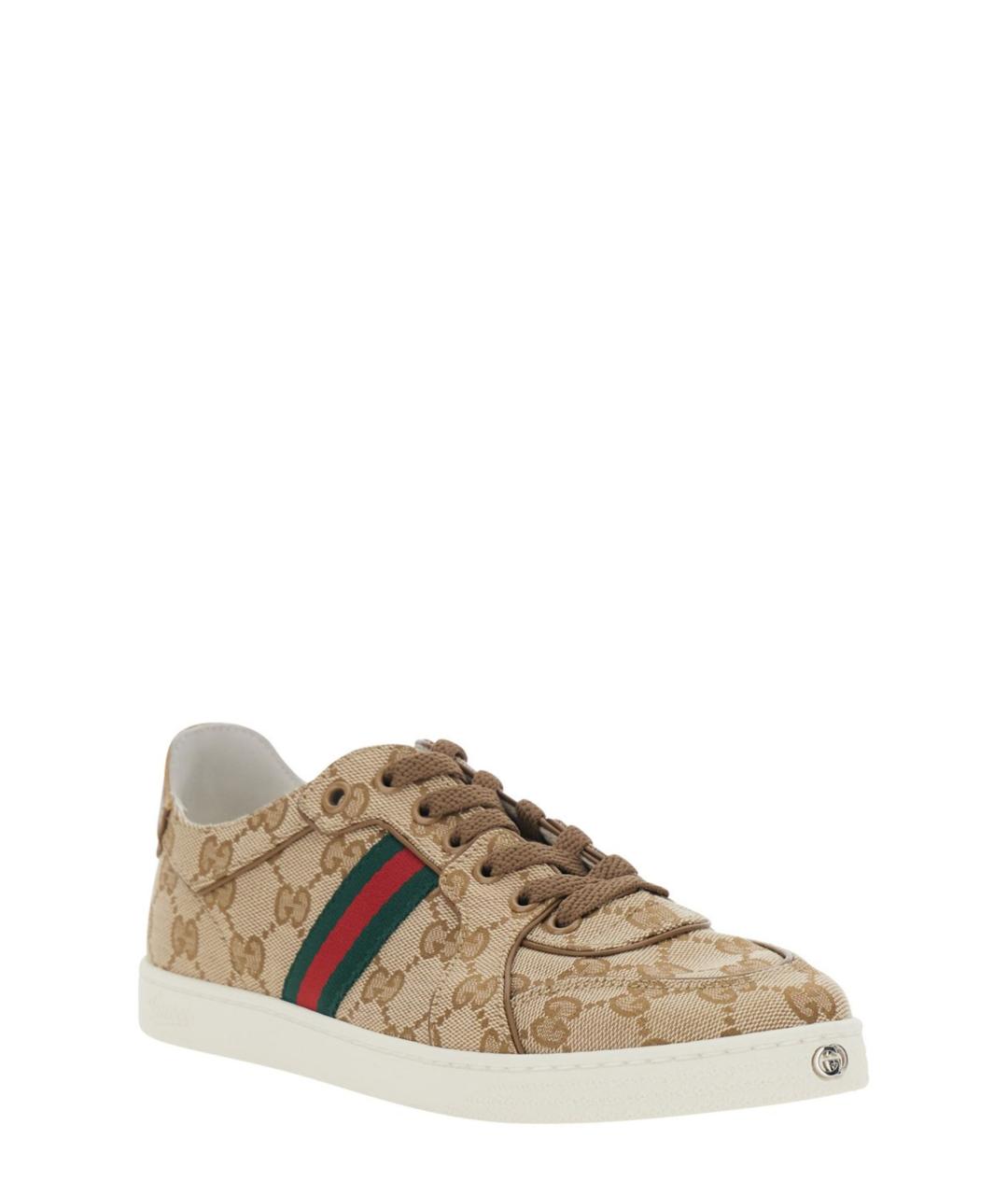 GUCCI Бежевые текстильные кеды, фото 2