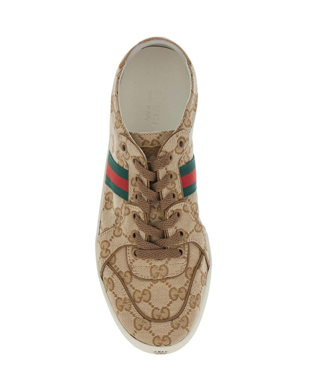 GUCCI Бежевые текстильные кеды, фото 4