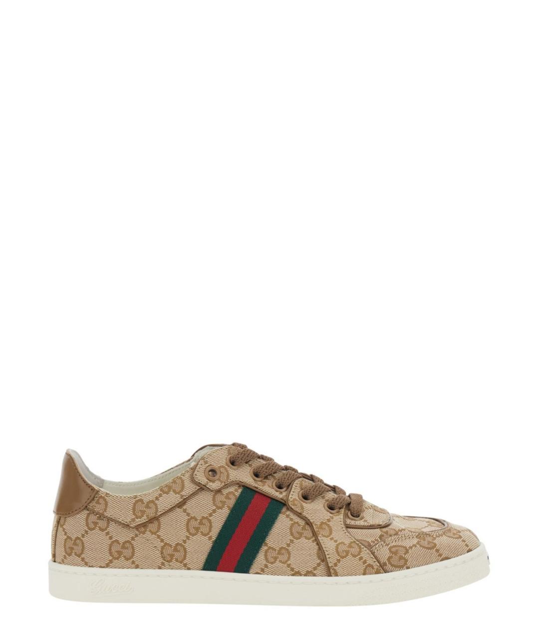 GUCCI Бежевые текстильные кеды, фото 5