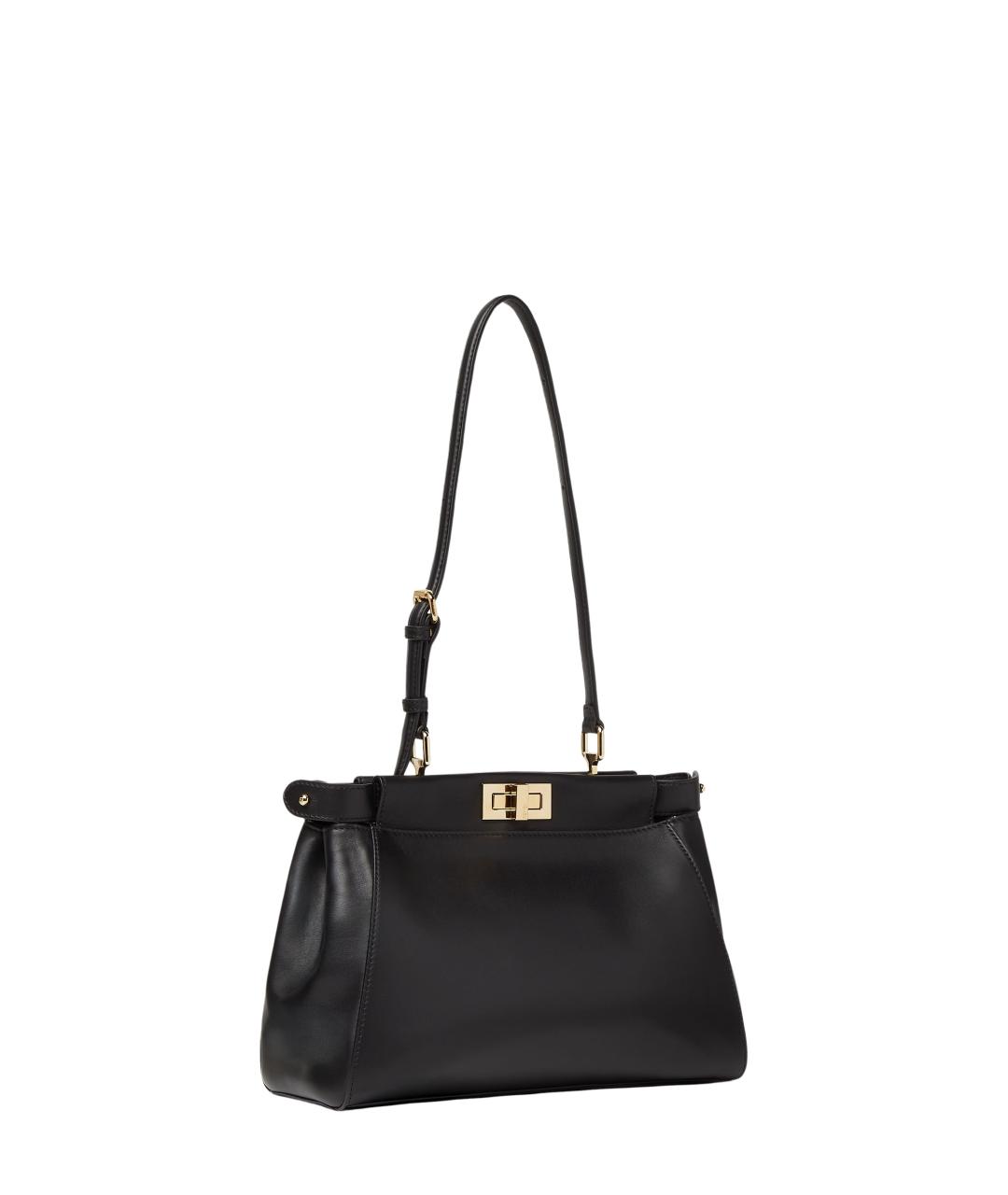 FENDI Черная кожаная сумка тоут, фото 2