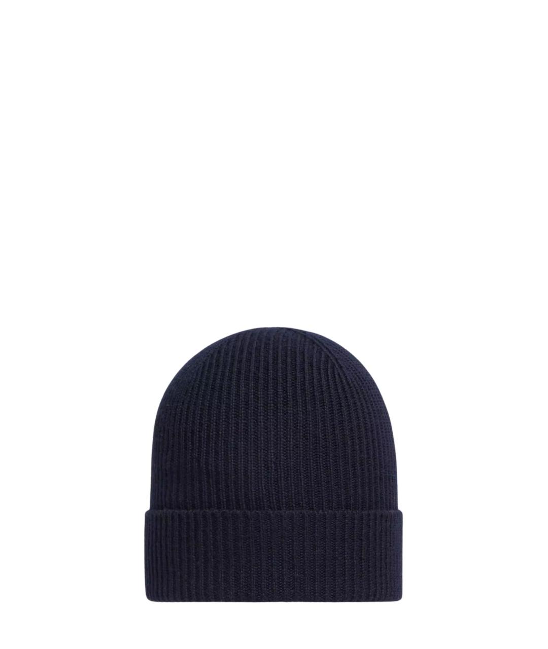 MONCLER Синяя шерстяная шапка, фото 2