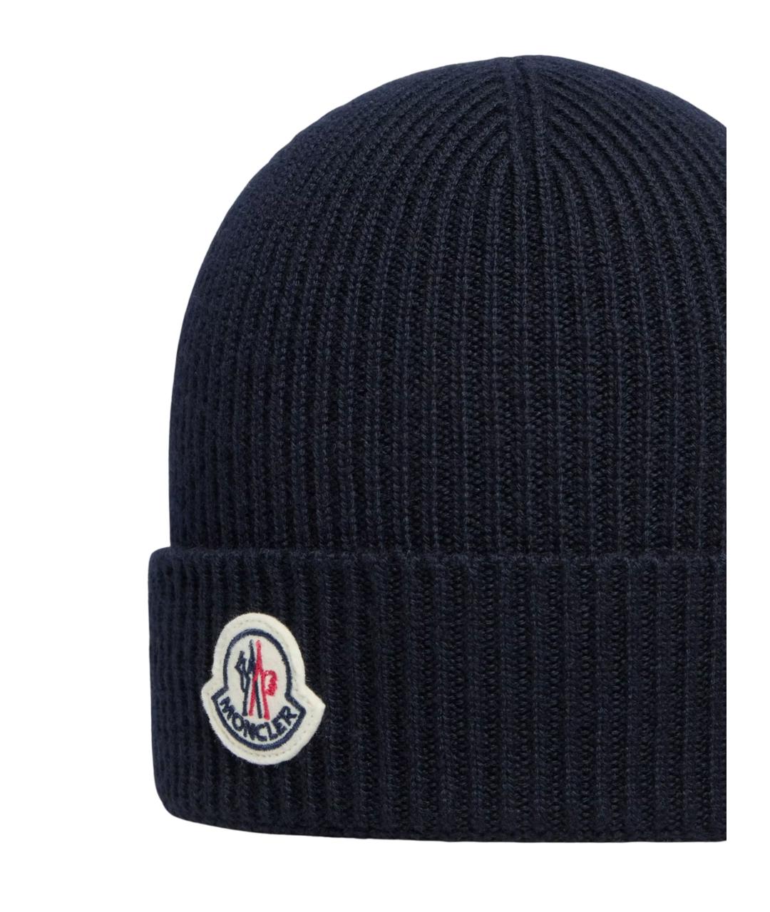 MONCLER Синяя шерстяная шапка, фото 3