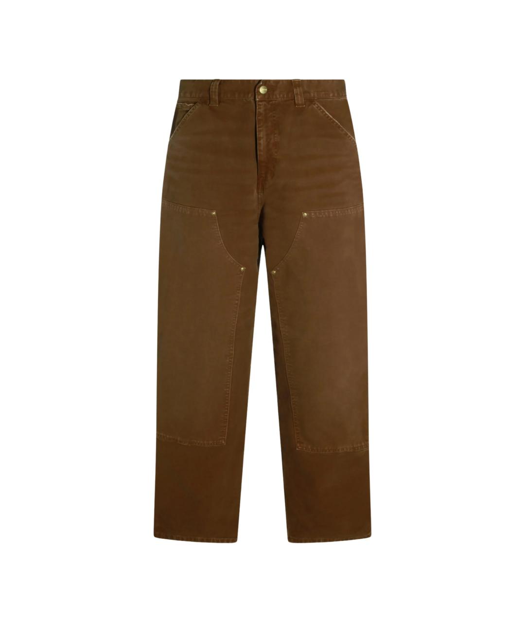 CARHARTT WIP Коричневые хлопковые прямые джинсы, фото 1