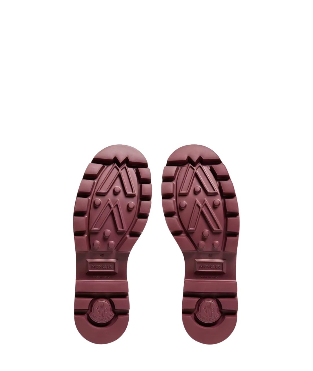 MONCLER Бордовые резиновые сапоги, фото 4