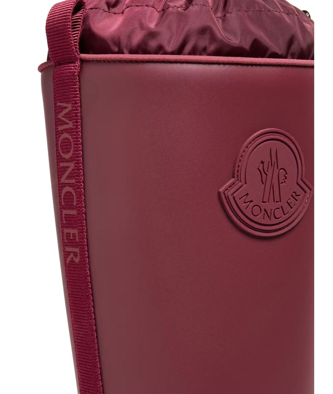 MONCLER Бордовые резиновые сапоги, фото 3