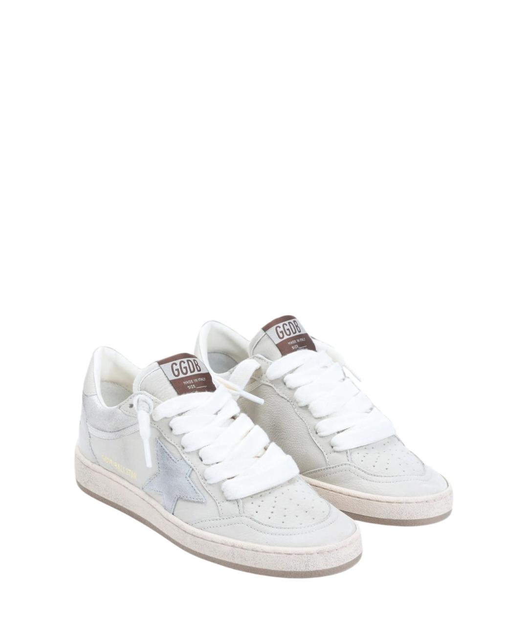 GOLDEN GOOSE Серые кожаные кеды, фото 2