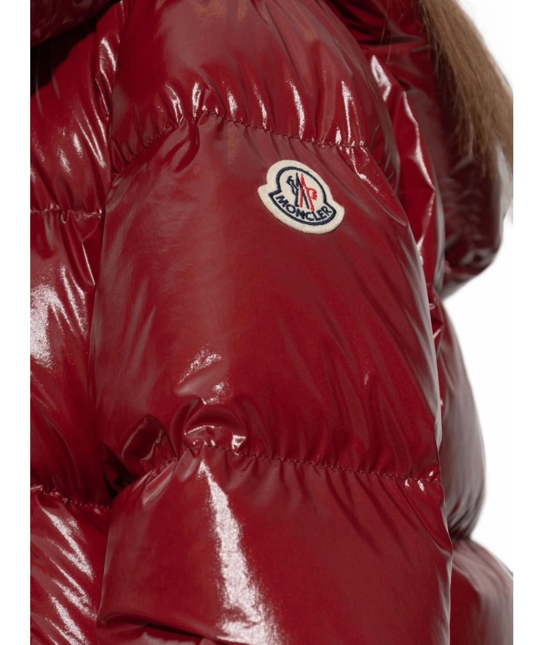 MONCLER Красный нейлоновый пуховик, фото 5