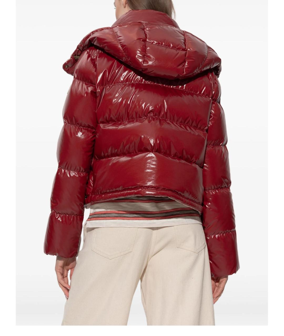 MONCLER Красный нейлоновый пуховик, фото 4