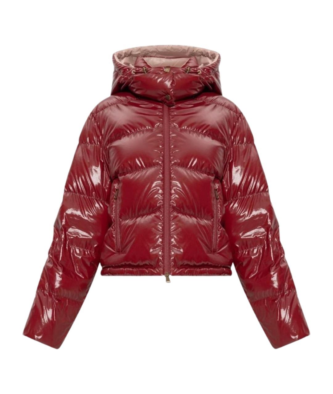 MONCLER Красный нейлоновый пуховик, фото 1