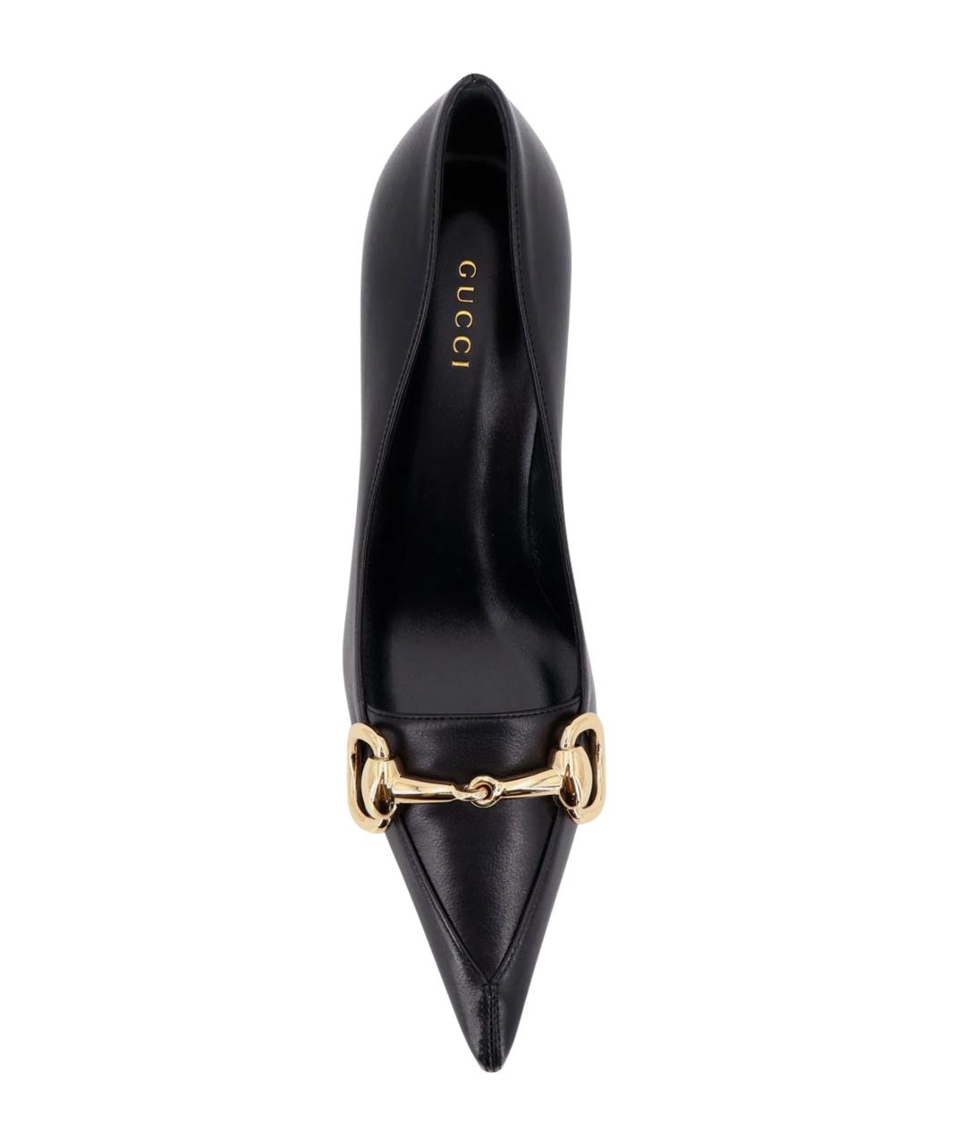 GUCCI Черные кожаные туфли, фото 4