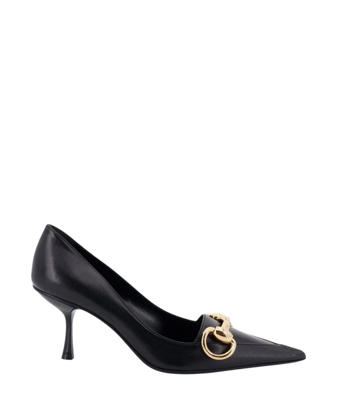 GUCCI Черные кожаные туфли, фото 1