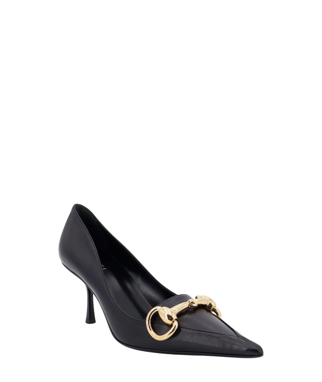 GUCCI Черные кожаные туфли, фото 2