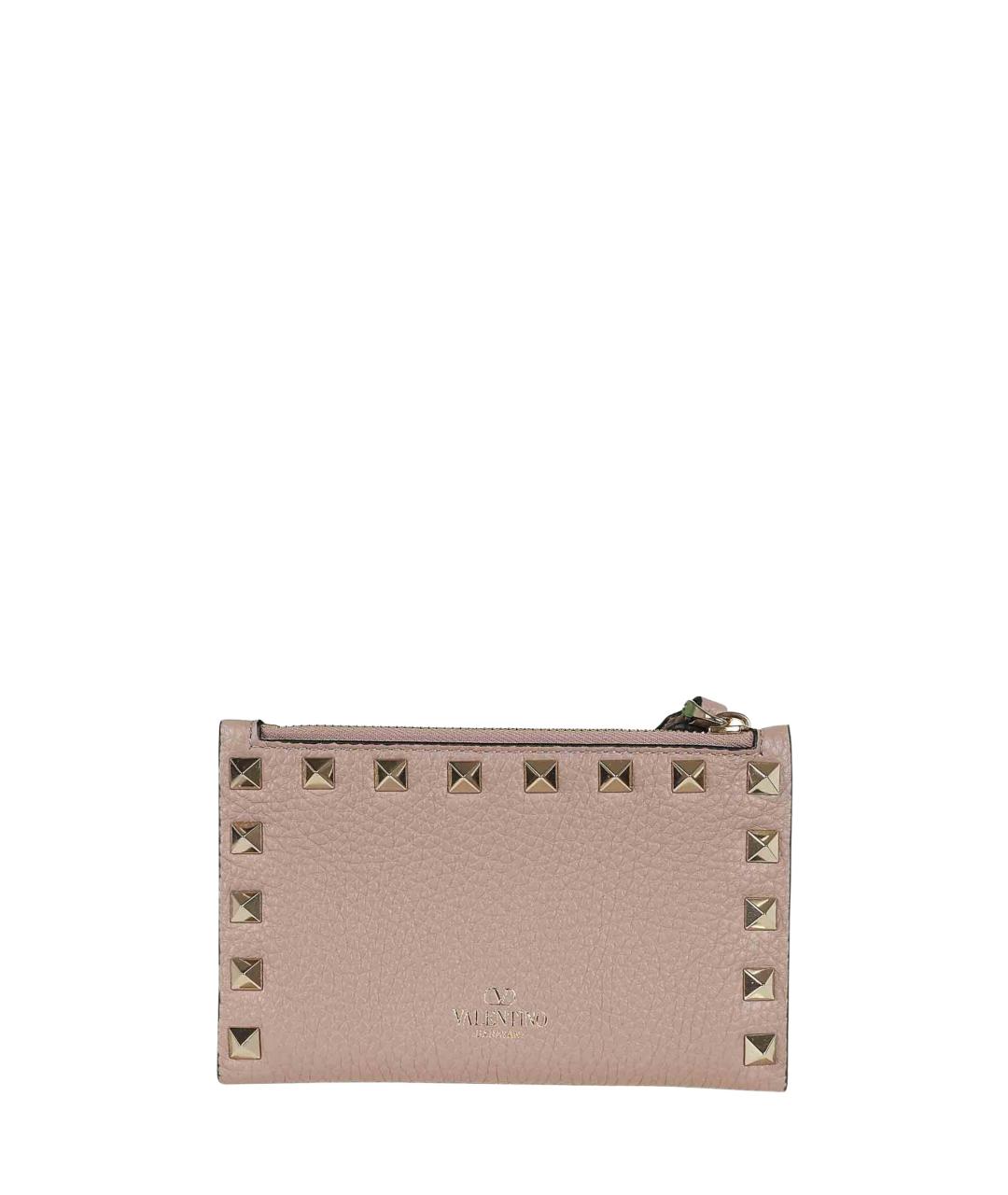 VALENTINO Розовый кожаный кошелек, фото 2