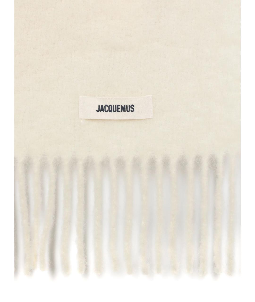 JACQUEMUS Белый шерстяной шарф, фото 2