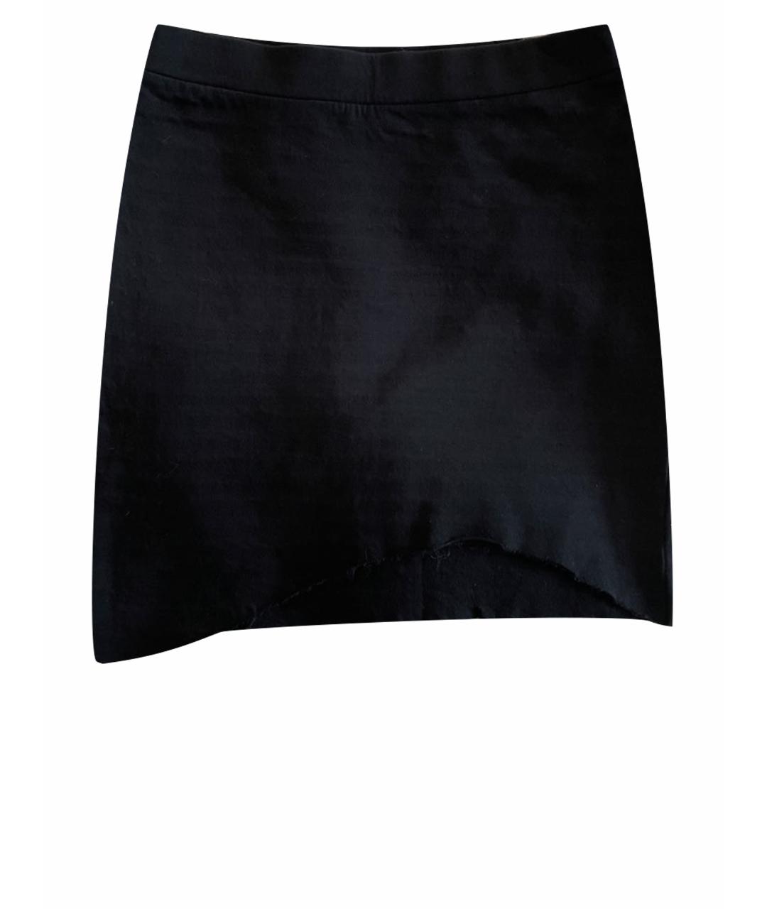 THOM KROM Черная хлопковая юбка мини, фото 1