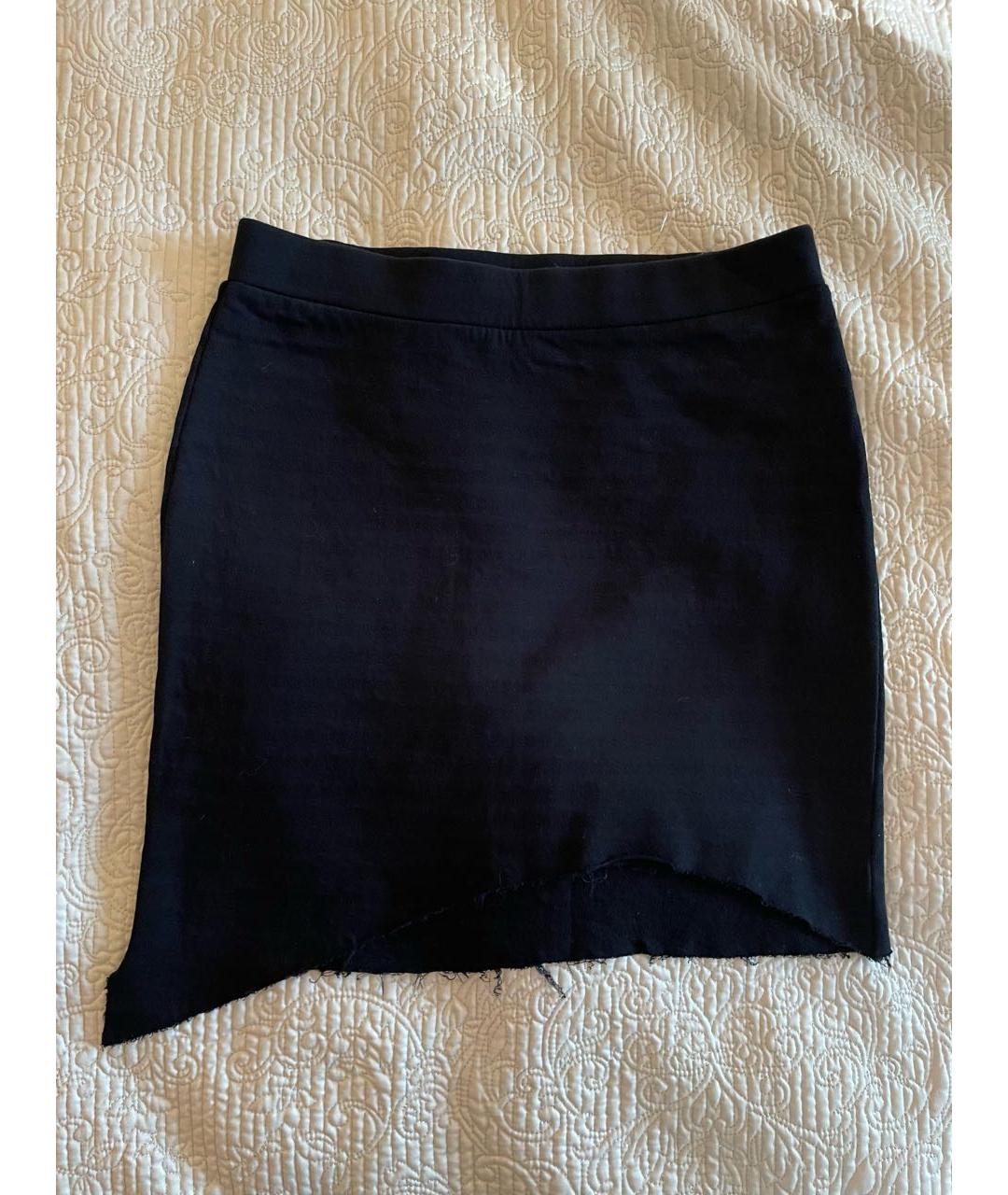 THOM KROM Черная хлопковая юбка мини, фото 4