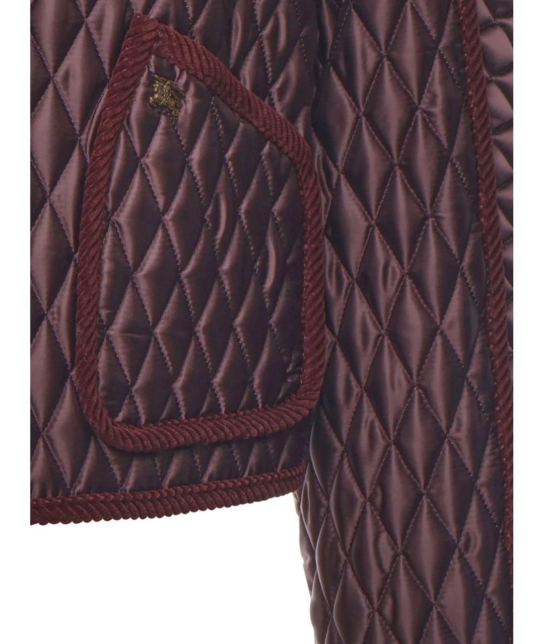 BURBERRY Бордовая полиамидовая куртка, фото 3