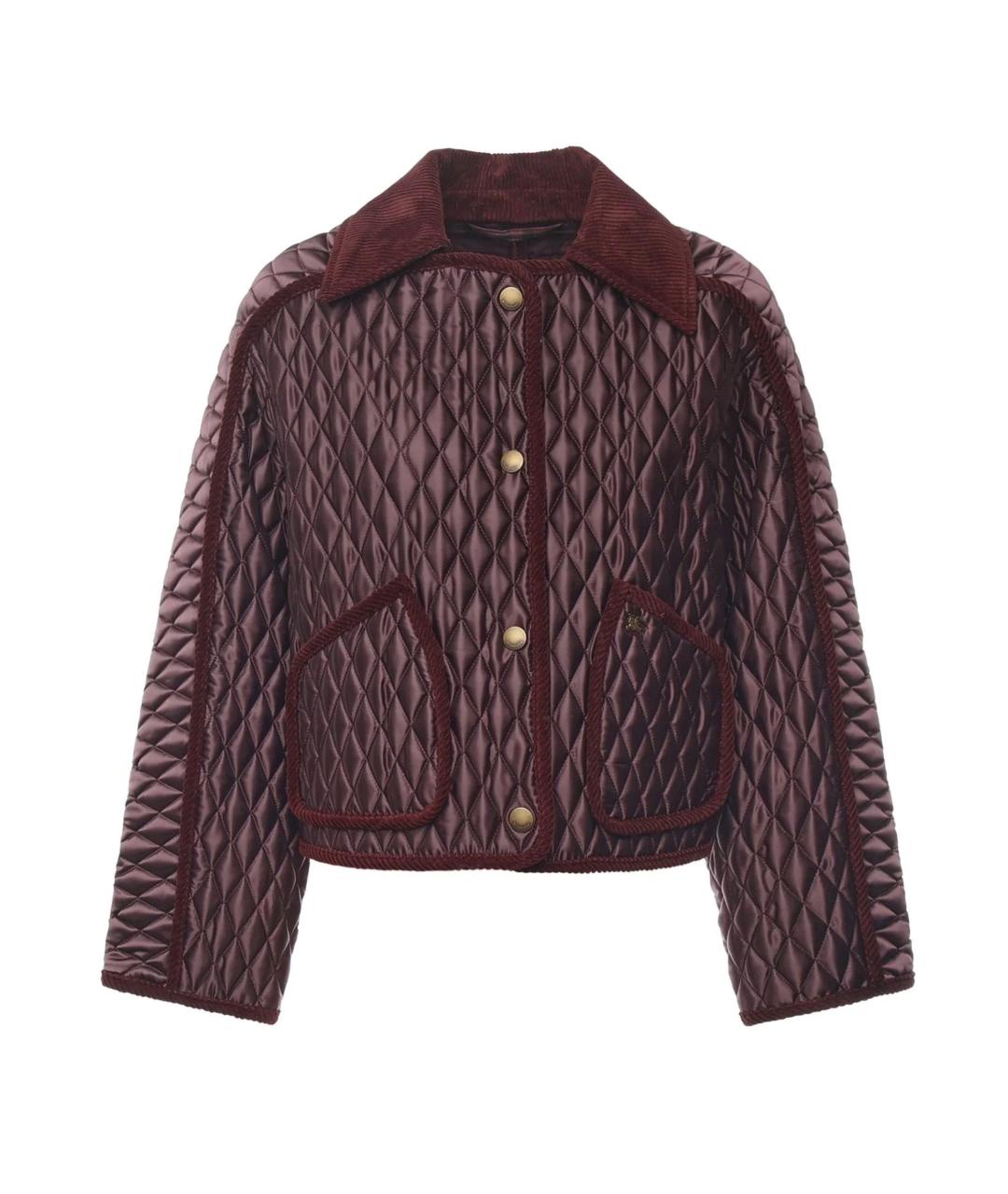 BURBERRY Бордовая полиамидовая куртка, фото 1