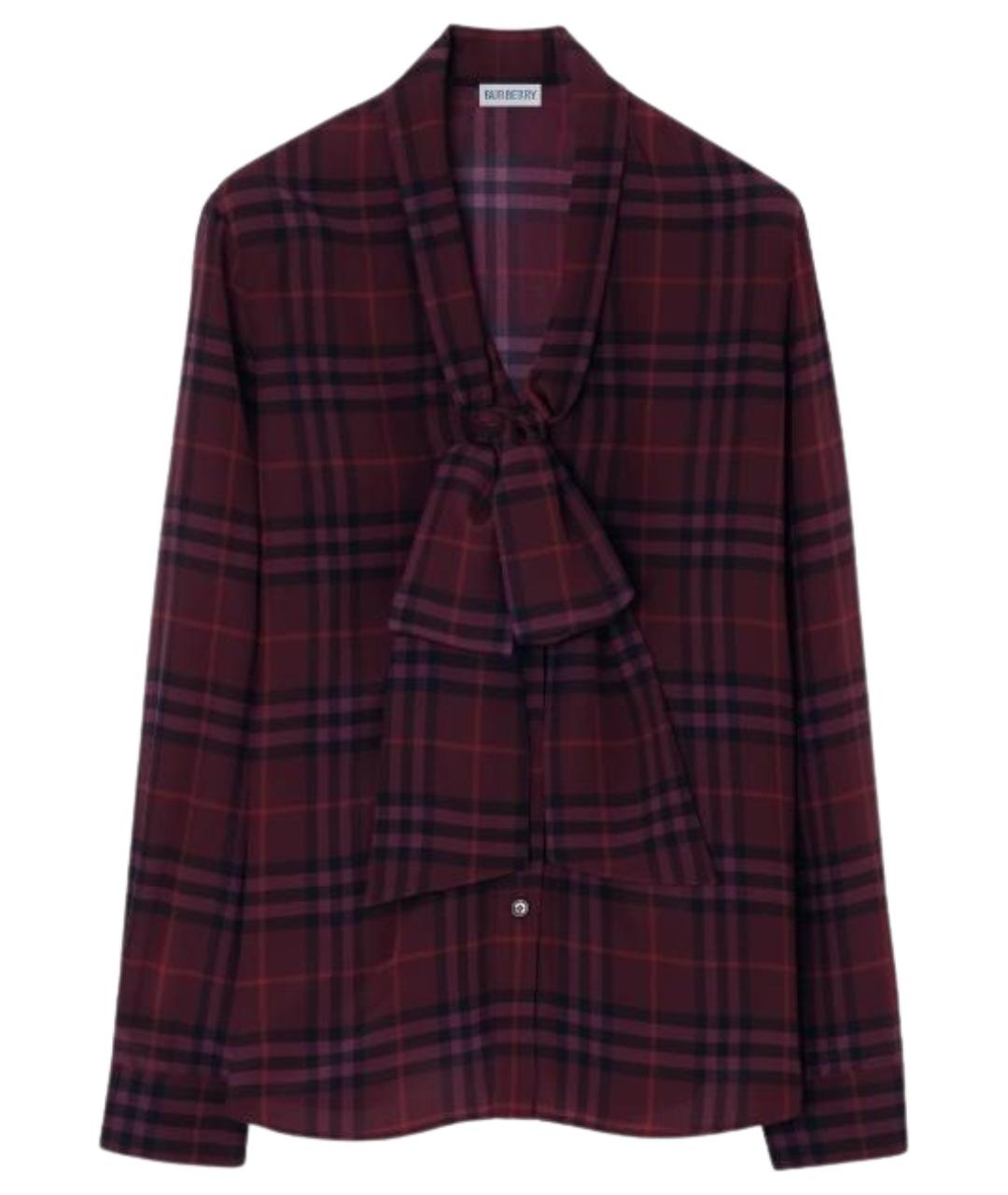 BURBERRY Фиолетовая шелковая рубашка, фото 1