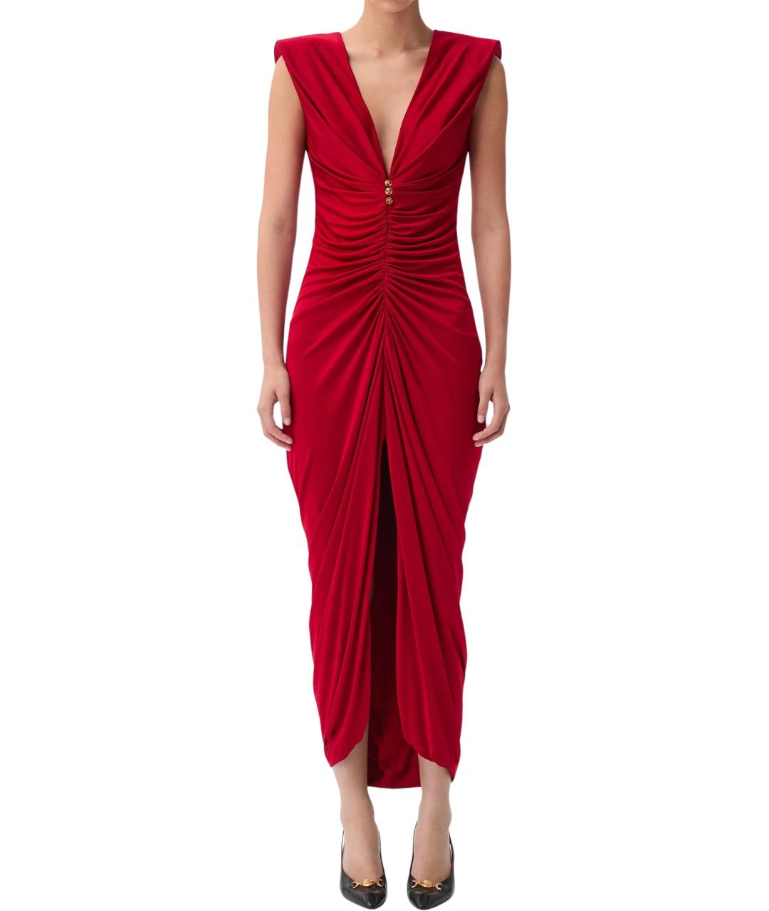 VERSACE Красное вискозное вечернее платье, фото 2