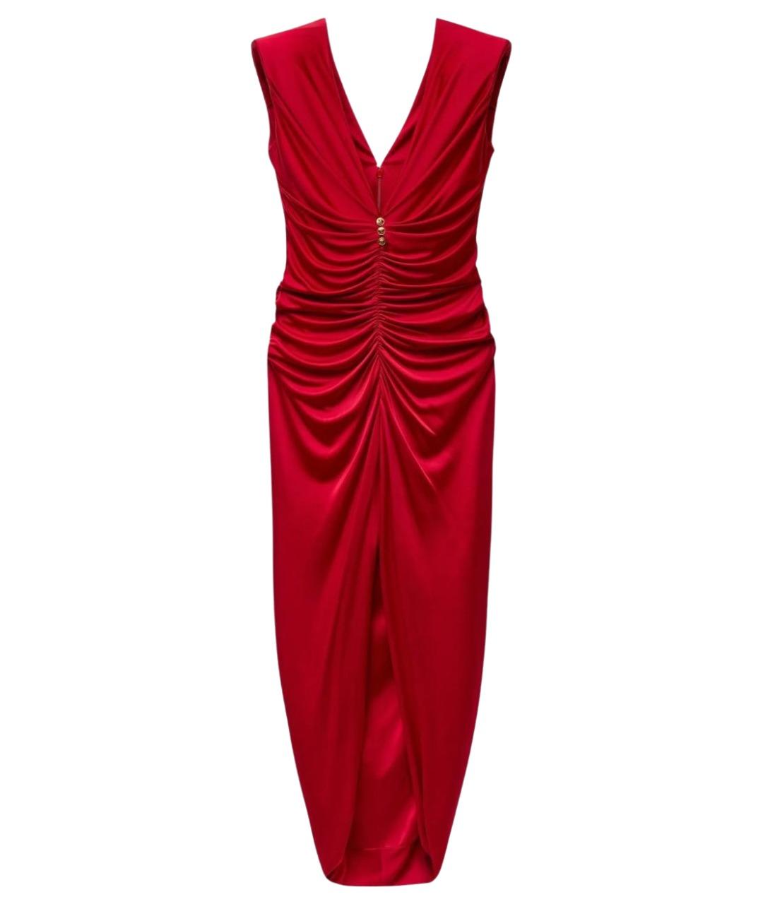 VERSACE Красное вискозное вечернее платье, фото 1