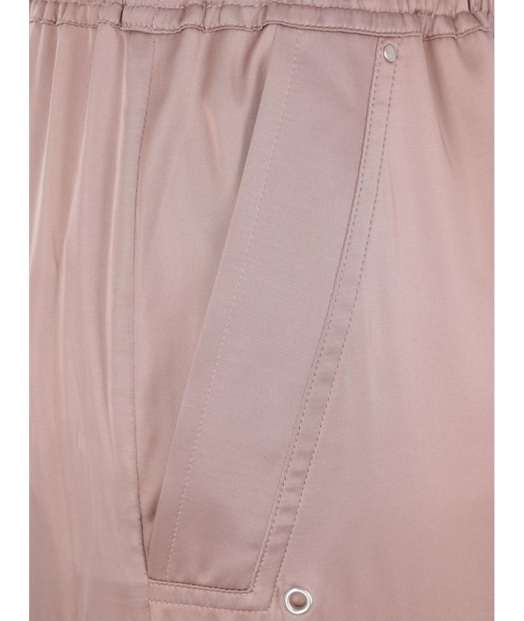 RICK OWENS Розовые вискозные прямые брюки, фото 4