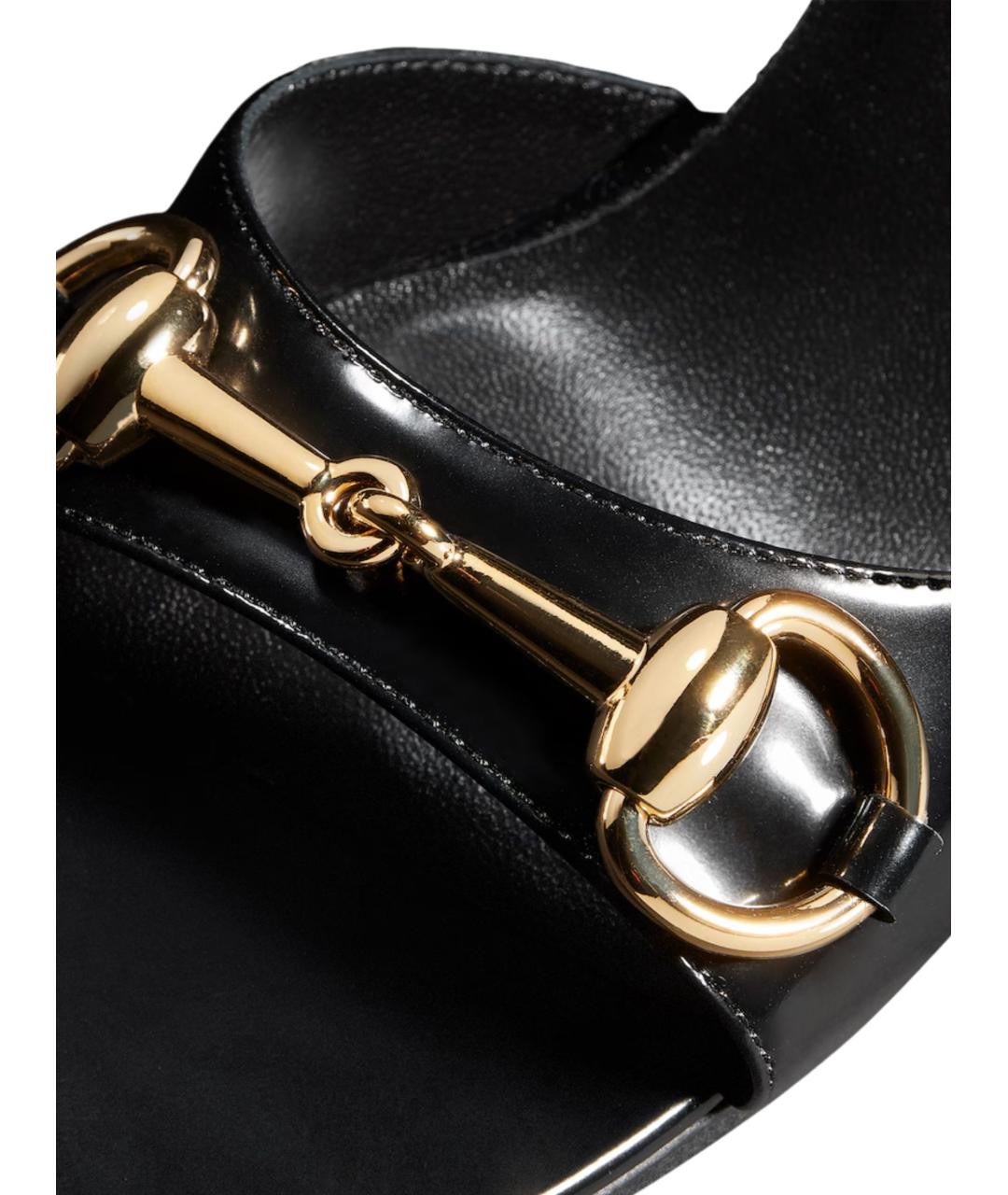 GUCCI Черные кожаные босоножки, фото 4