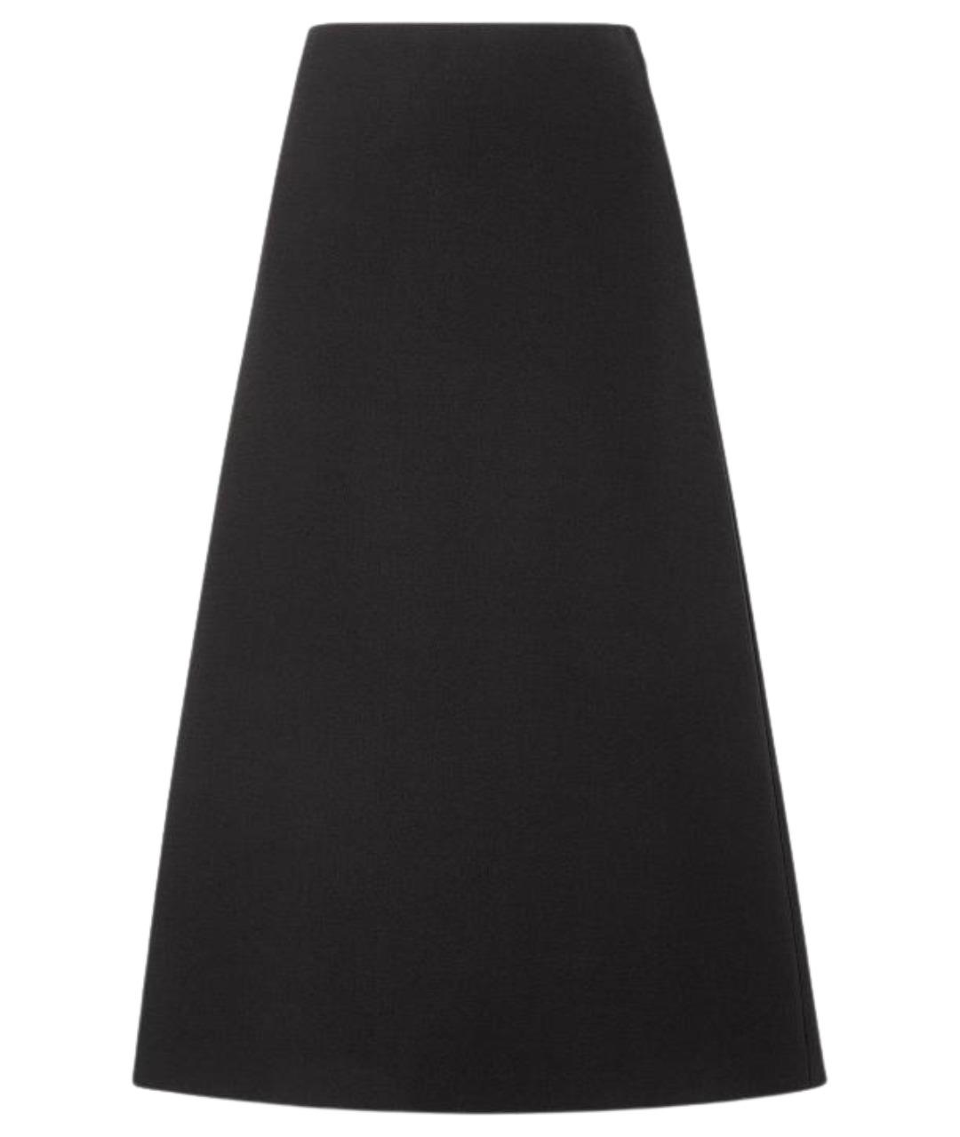 FENDI Черная шерстяная юбка миди, фото 1