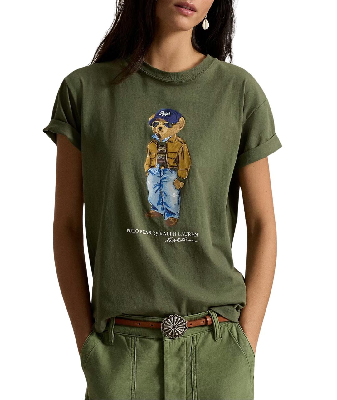 RALPH LAUREN Зеленая хлопковая футболка, фото 2