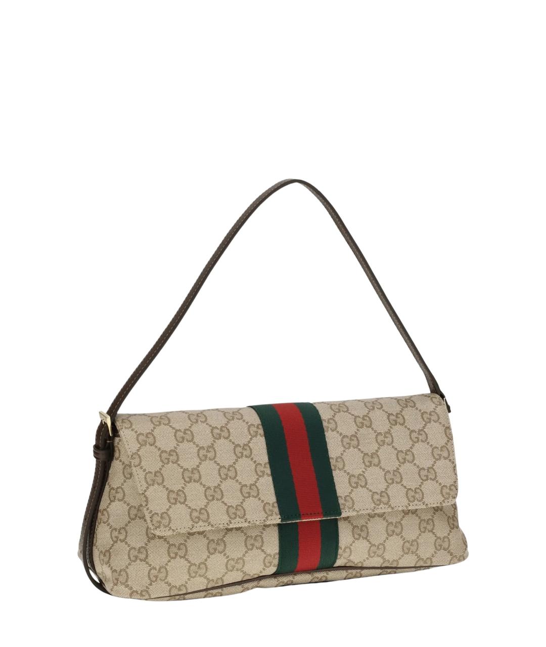 GUCCI Бежевая сумка через плечо из канвы, фото 2