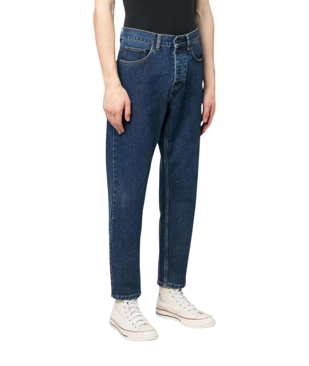 CARHARTT WIP Синие хлопковые прямые джинсы, фото 2