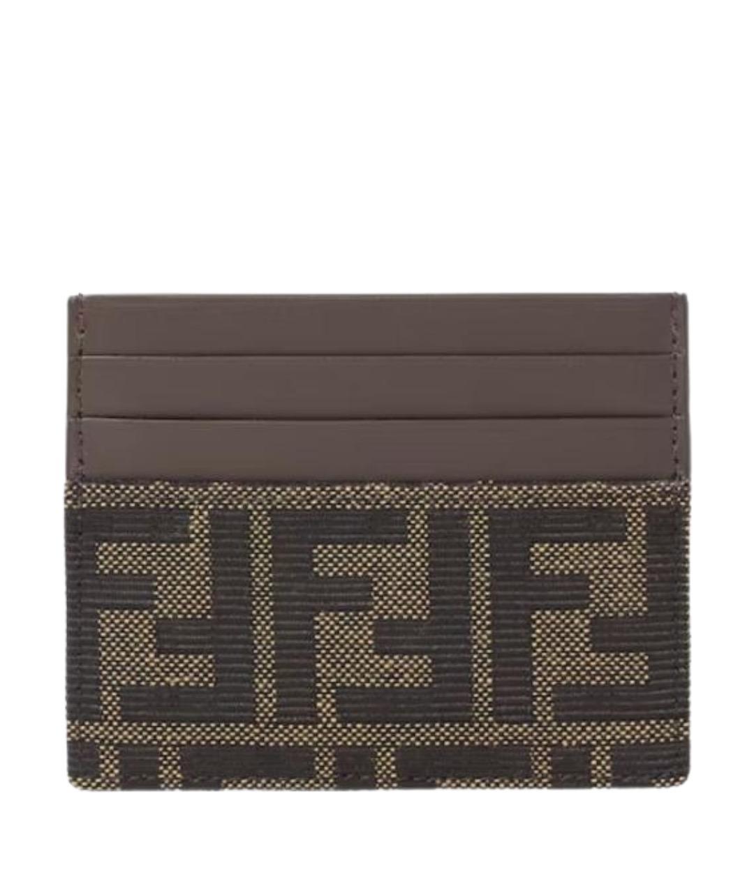 FENDI Коричневый кожаный кардхолдер, фото 1