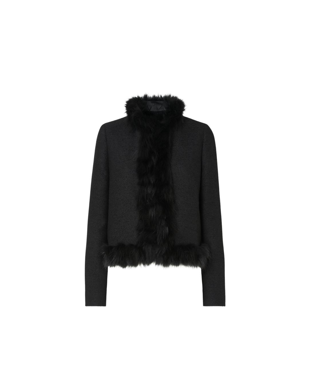 FENDI Черная шерстяная куртка, фото 4