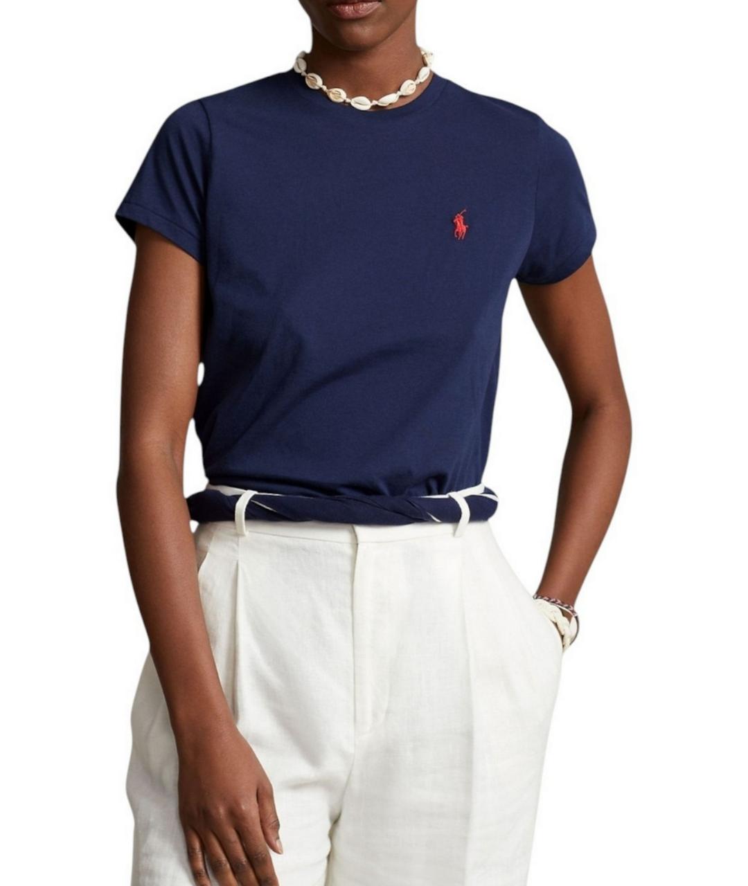 RALPH LAUREN Синяя хлопковая футболка, фото 2