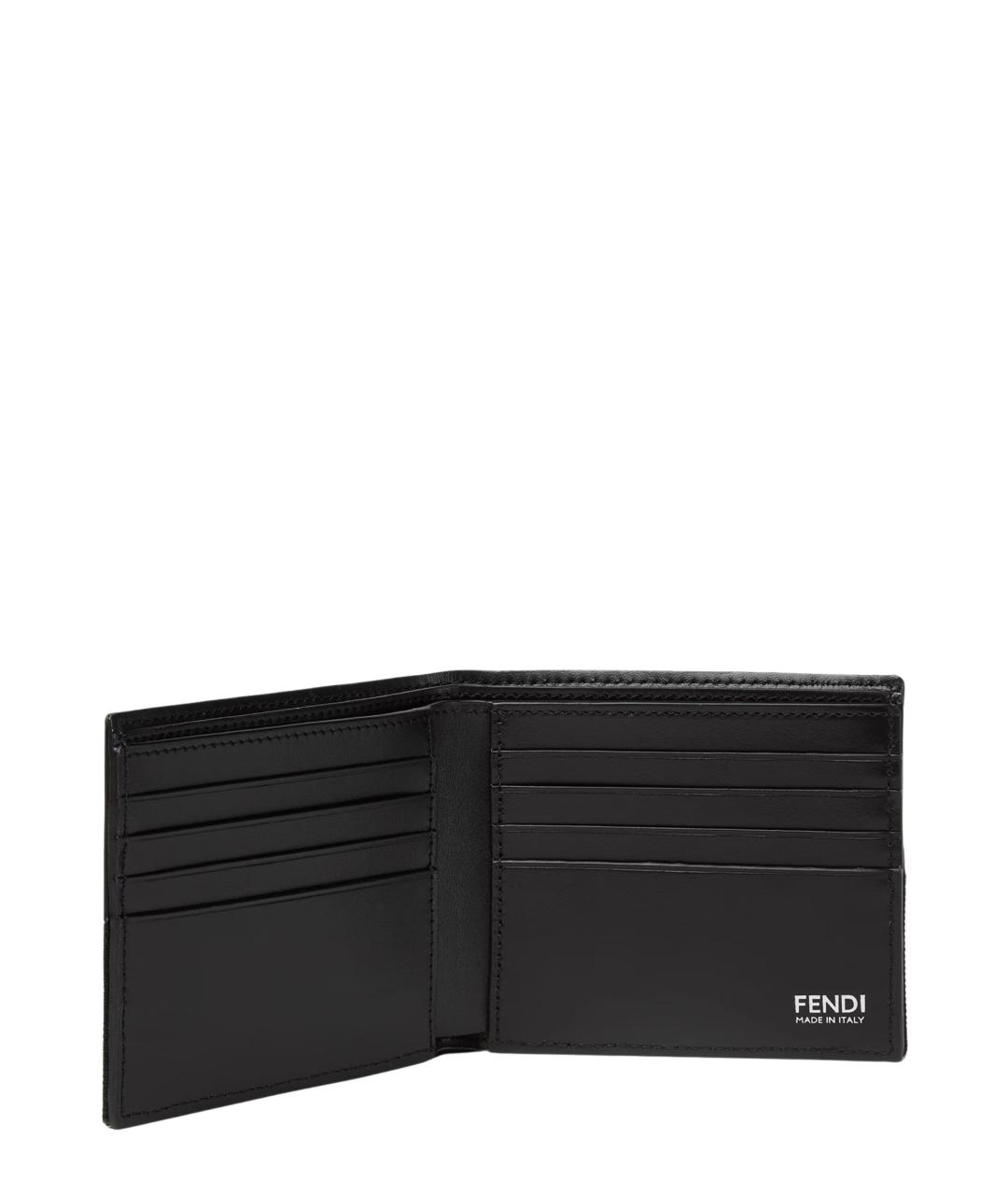 FENDI Черный кожаный кошелек, фото 2