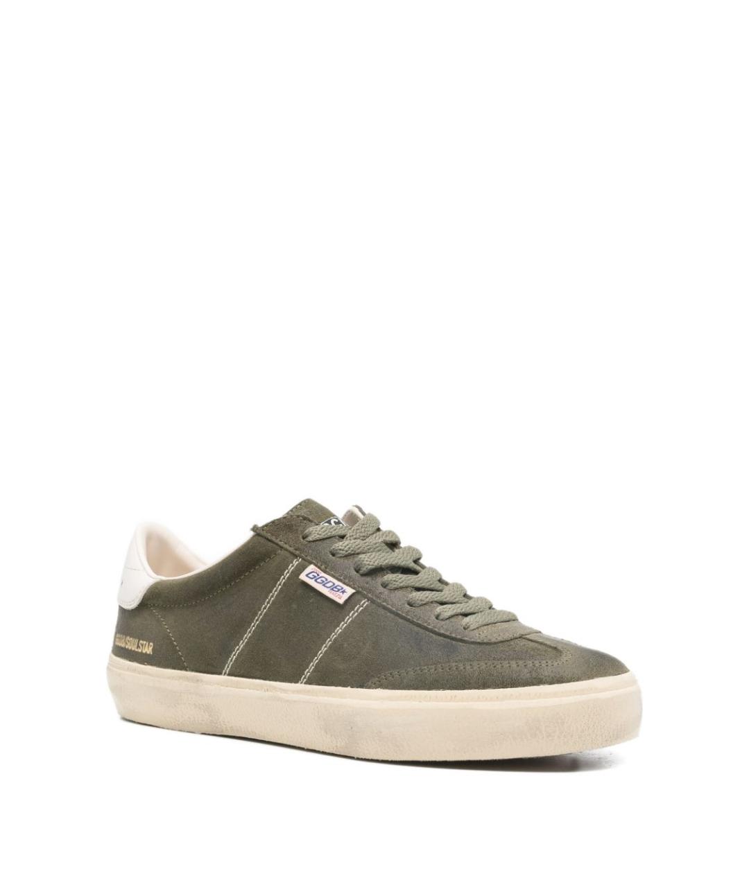 GOLDEN GOOSE Зеленые замшевые низкие кроссовки / кеды, фото 2