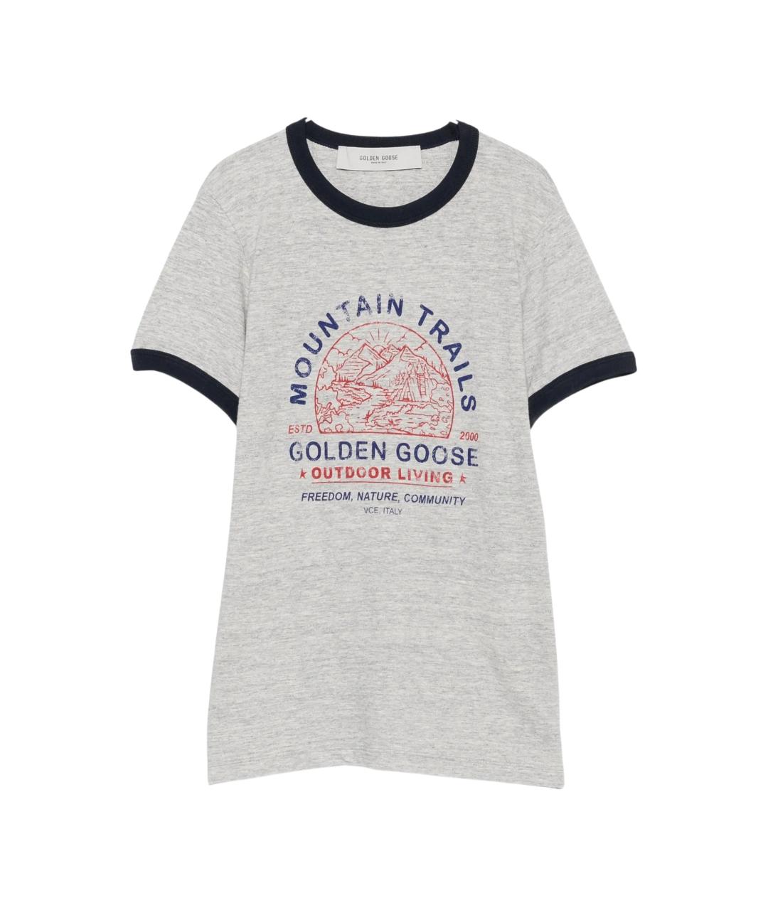 GOLDEN GOOSE Серая хлопковая футболка, фото 1
