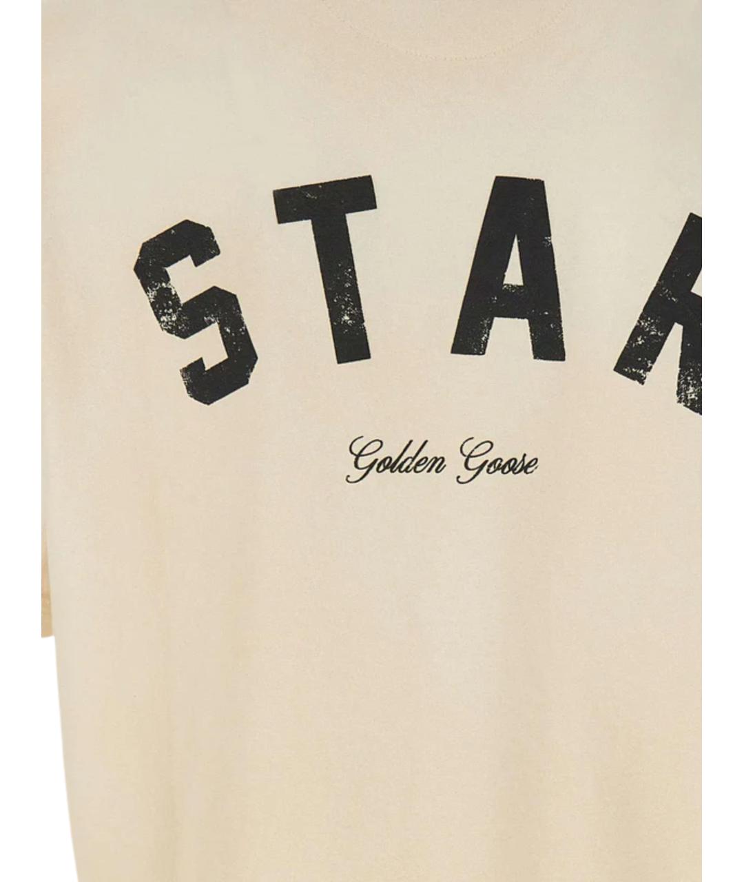 GOLDEN GOOSE Бежевая хлопковая футболка, фото 3
