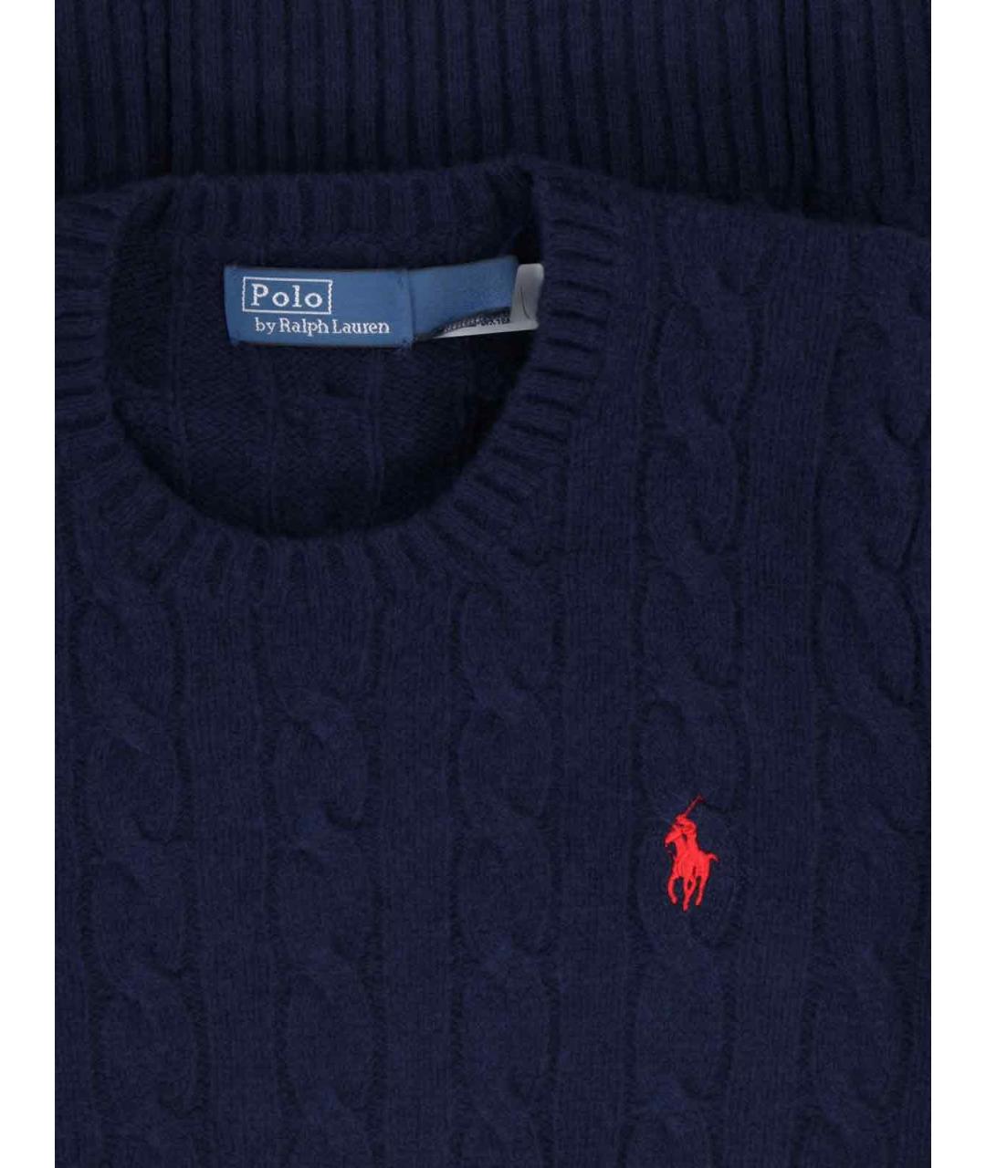 RALPH LAUREN Синий шерстяной джемпер / свитер, фото 2