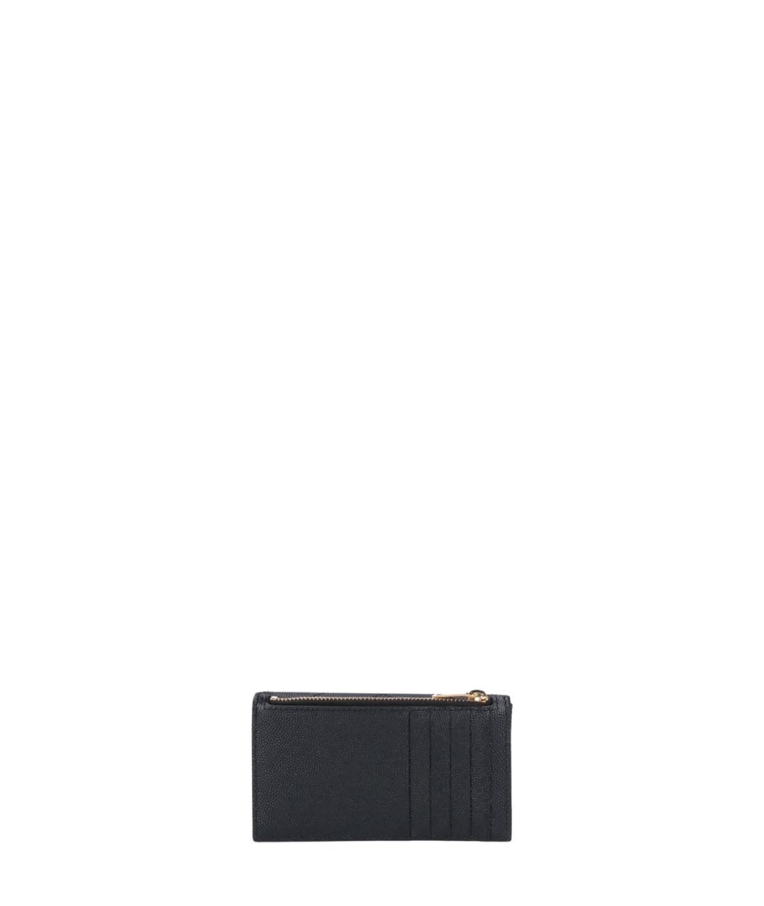 SAINT LAURENT Черный кожаный кошелек, фото 3