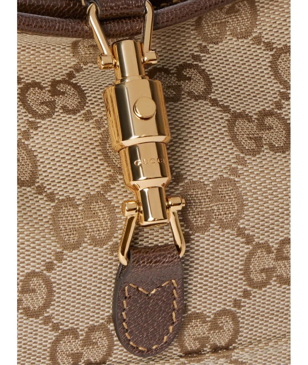 GUCCI Бежевая сумка через плечо из канвы, фото 3