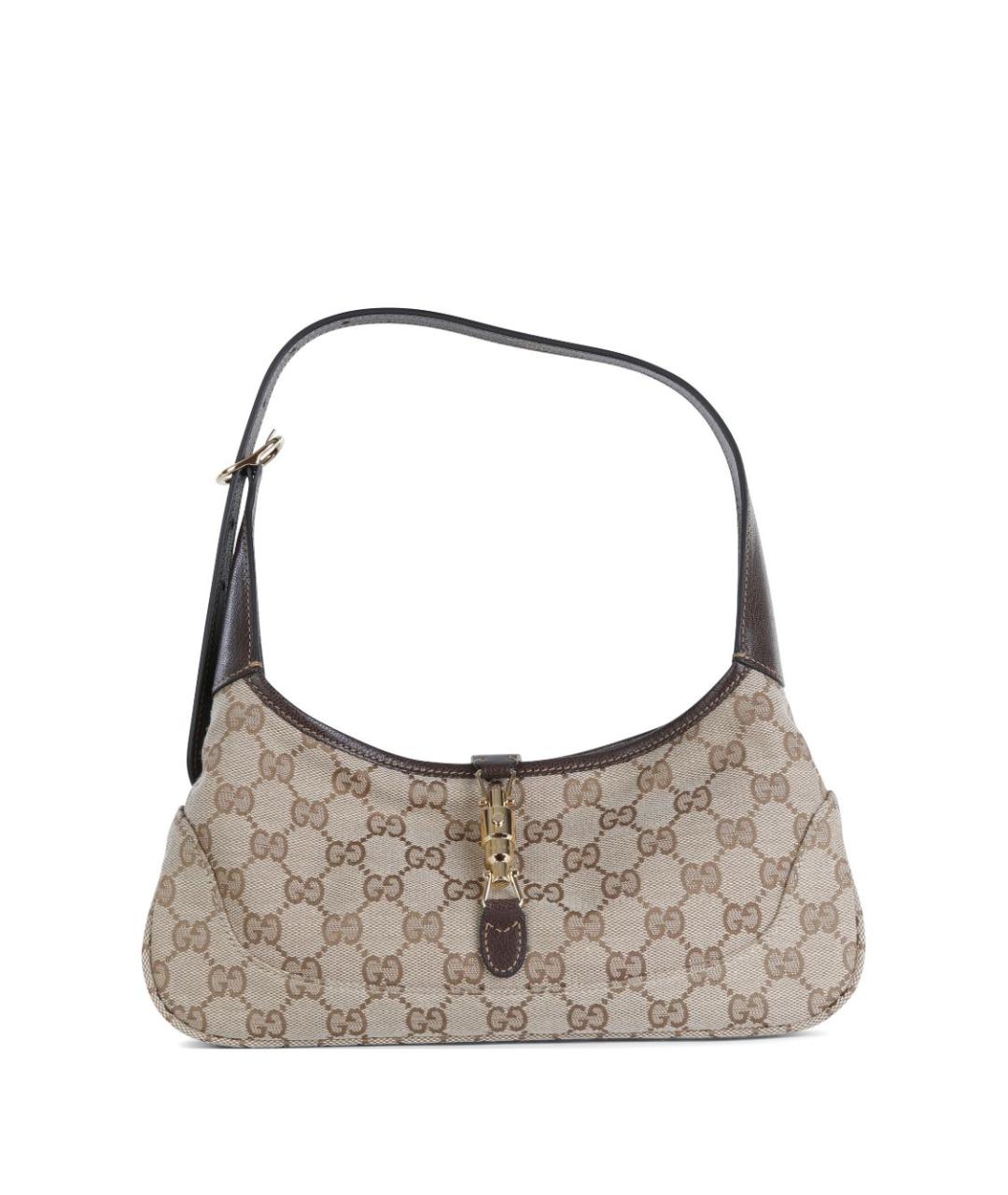 GUCCI Бежевая сумка через плечо из канвы, фото 5