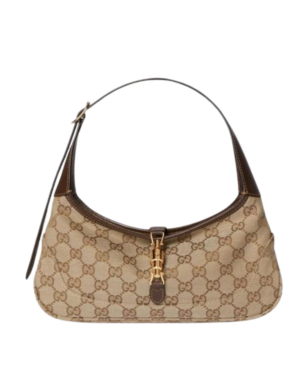 GUCCI Бежевая сумка через плечо из канвы, фото 1