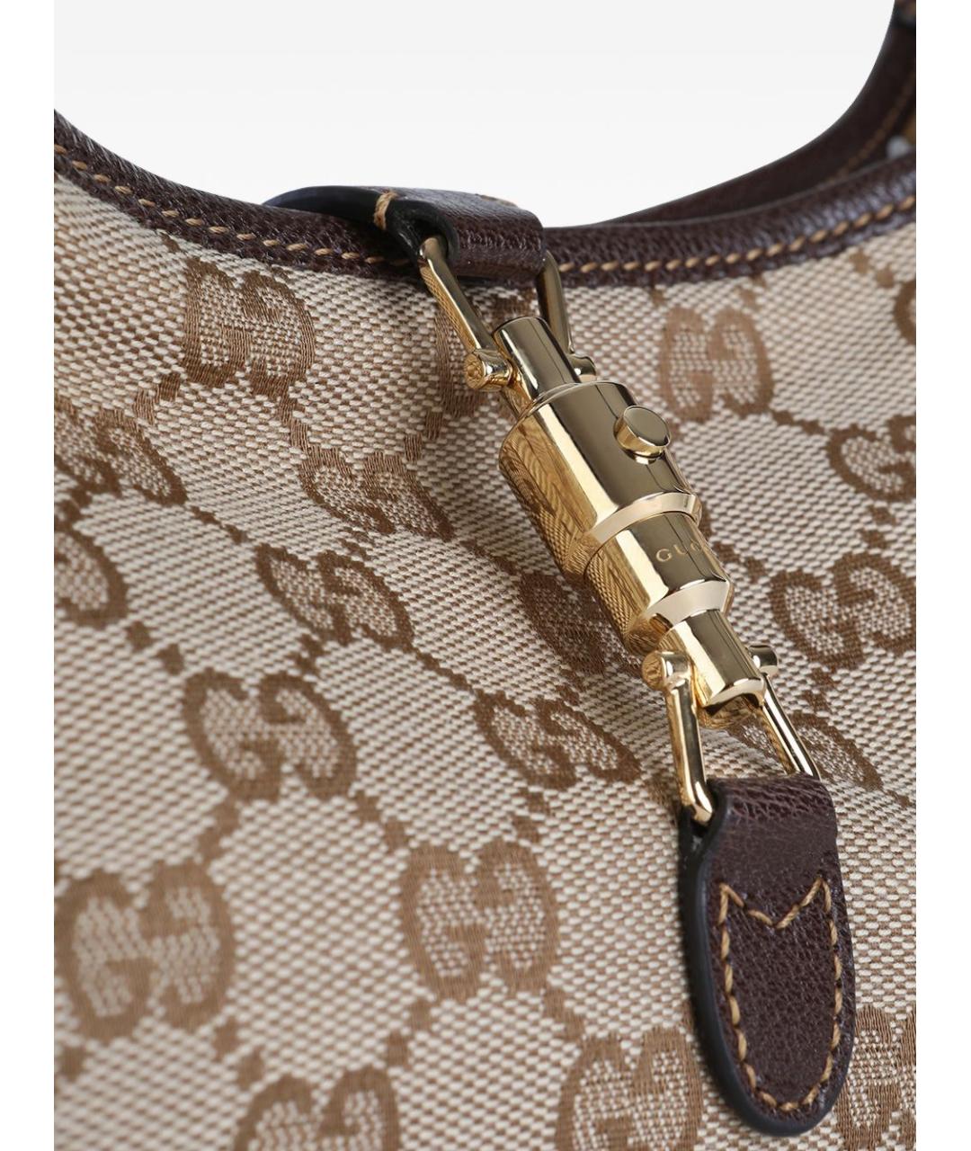 GUCCI Бежевая сумка через плечо из канвы, фото 7