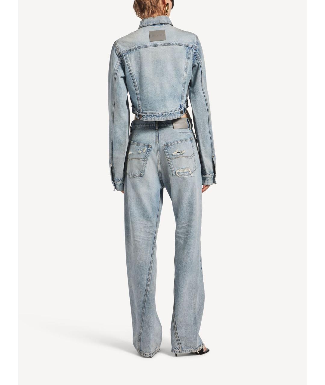 BALENCIAGA Голубая хлопковая куртка, фото 4