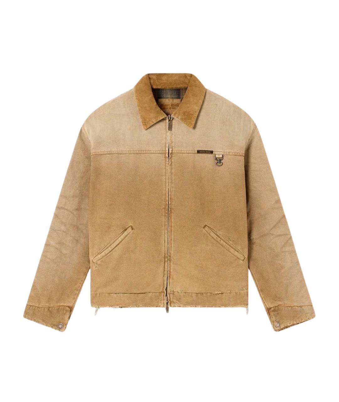 GOLDEN GOOSE Бежевая хлопковая куртка, фото 8